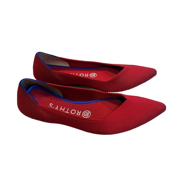 Rothy’s The Point Chili Red Flats, Sz 7 - Picture 3 of 13